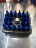 M12 X 1.5MM 20 PCS SPIKY ALUMINUM LUG NUTS UNIVERSAL BLUE