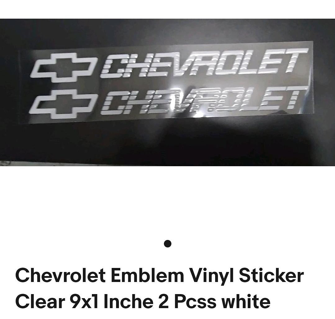 Chevrolet 2 Pcs White UV Sticker
