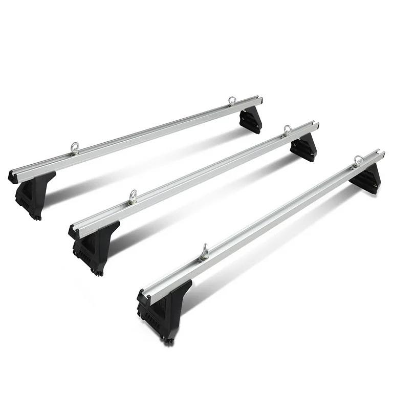 58"UNIVERSAL CARGO VAN TOP RAIN GUTTER LUGGAGE ROOF RACK CROSS BAR 3PCS+BRACKETS