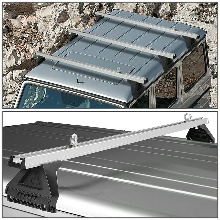 58"UNIVERSAL CARGO VAN TOP RAIN GUTTER LUGGAGE ROOF RACK CROSS BAR 3PCS+BRACKETS