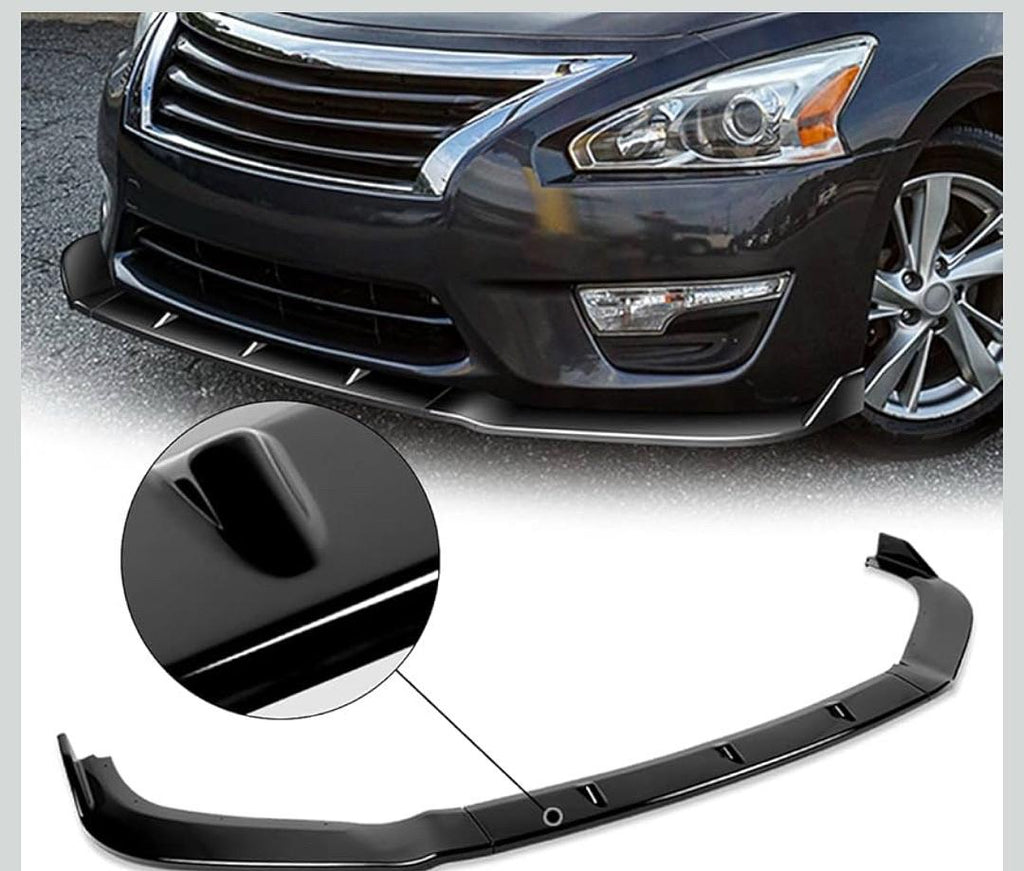 13-15 NISSAN ALTIMA GLOSSY BLACK FRONT BUMPER LIP