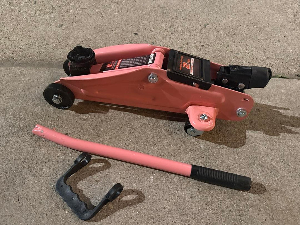 Low Profile Hydraulic Trolley Service/Floor Jack, 2 Ton (4000 lbs) Capacity, Lifting Range 5.1"-13", Pink