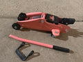Low Profile Hydraulic Trolley Service/Floor Jack, 2 Ton (4000 lbs) Capacity, Lifting Range 5.1"-13", Pink
