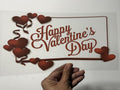 Happy Valentines Day Dark Red Hearts UV Sticker