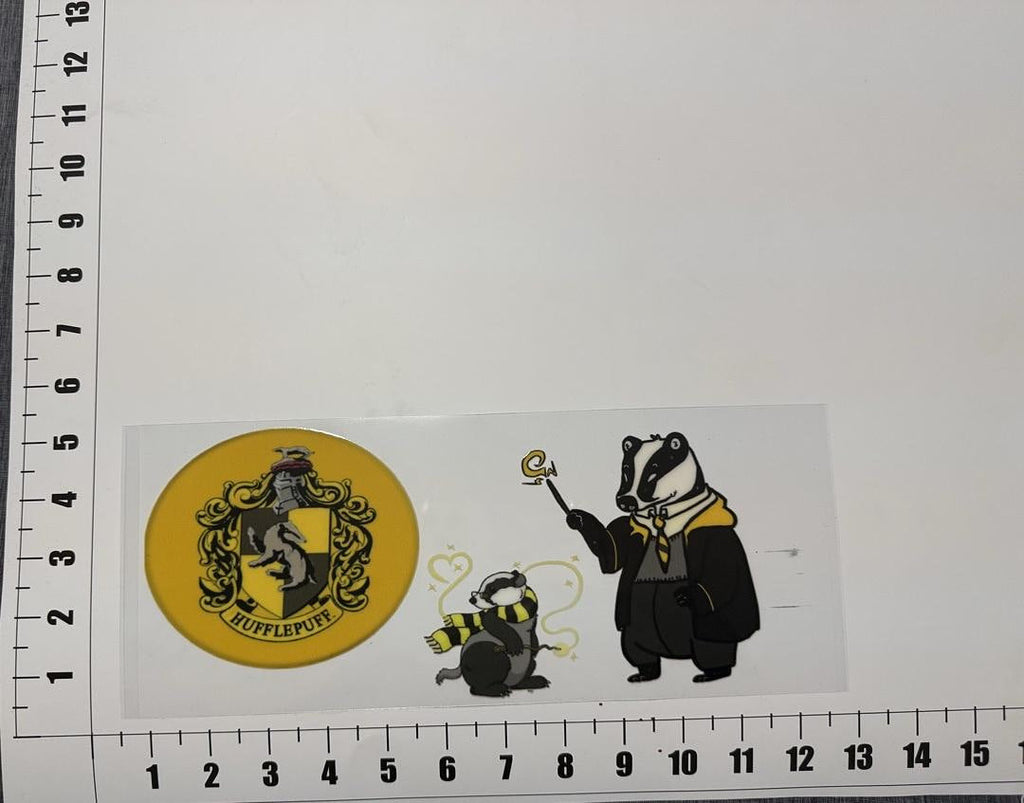 Hufflepuff Badgers And Logo UV Sticker