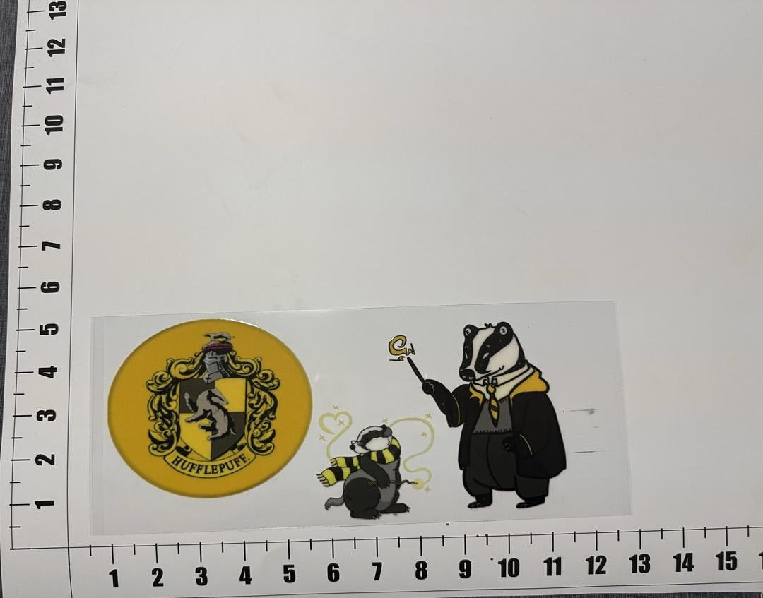 Hufflepuff Badgers And Logo UV Sticker