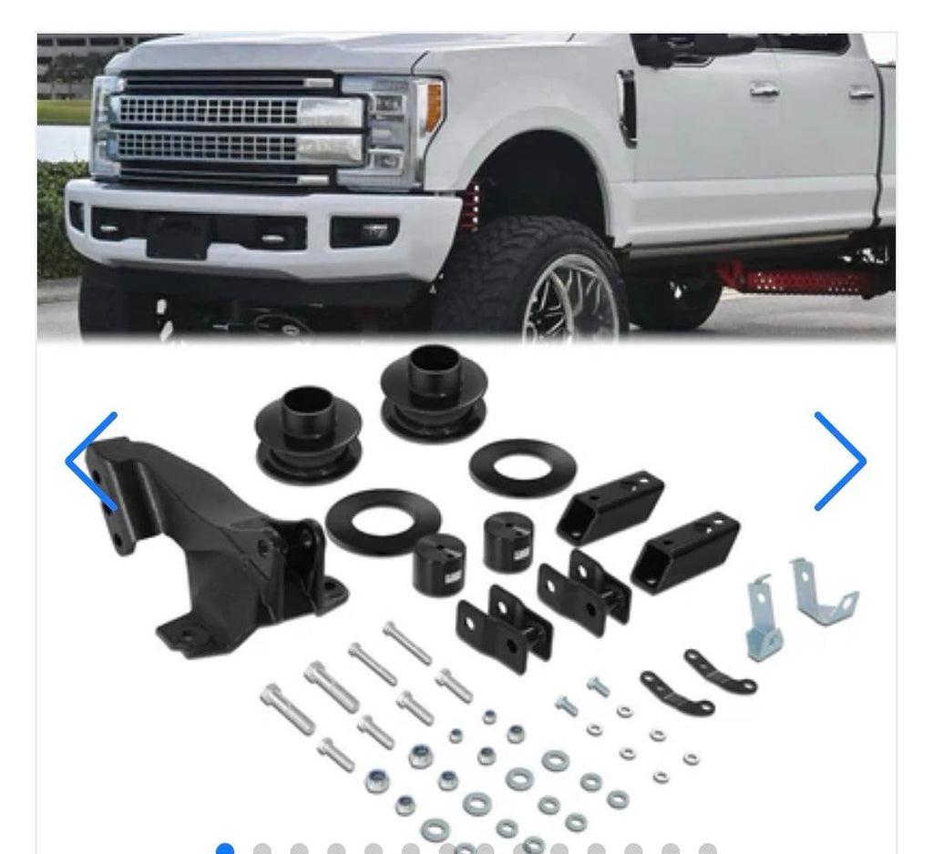 Pair Bump Stop Mount Lift Kit Spacers Compatible with Ford F250 SD F350 SD F450 SD 2005-2022 4WD, J2-LK-FD-F-011-BK