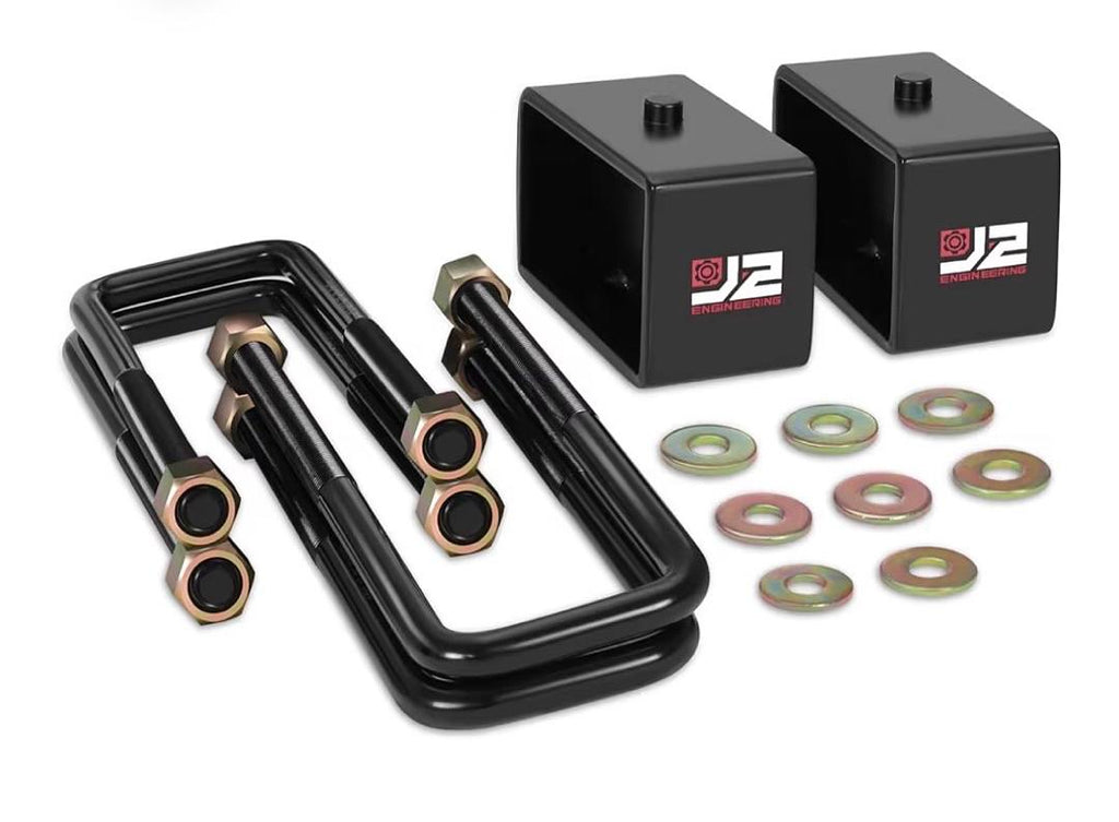 Leaf Spring Lift Block Leveling Kit Compatible With ChevyGMC Silverado Sierra 1500 1999-2024,3" Lift, J2-LK-CH-R-003-BK