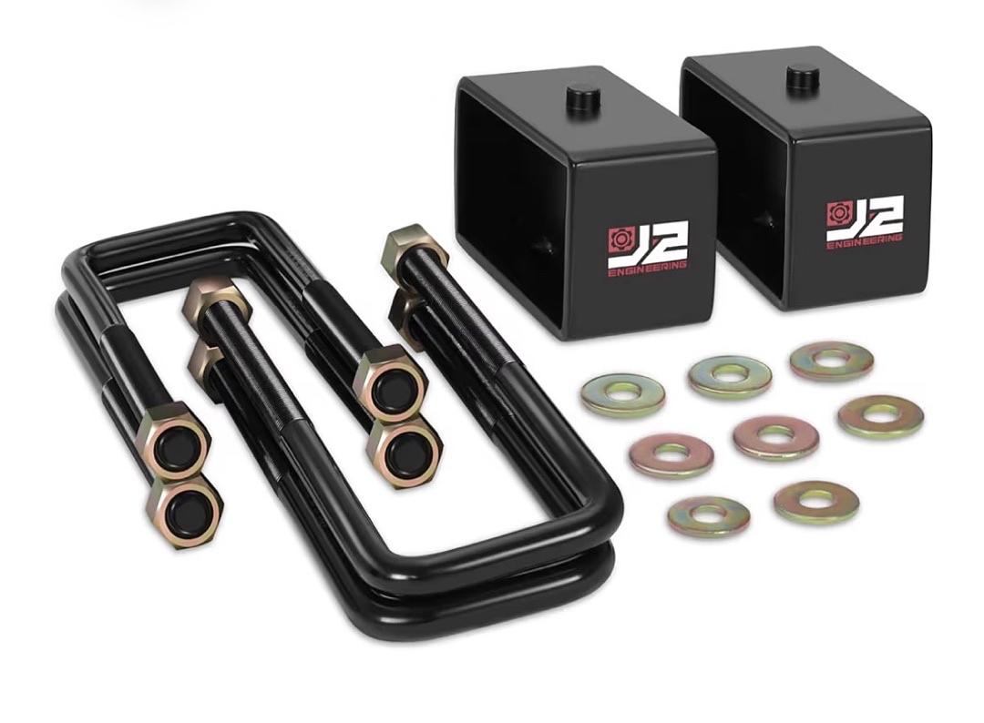 Leaf Spring Lift Block Leveling Kit Compatible With ChevyGMC Silverado Sierra 1500 1999-2024,3" Lift, J2-LK-CH-R-003-BK