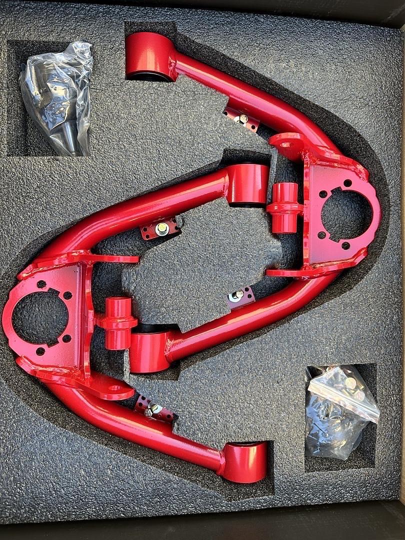 99-06 Silverado/Sierra 1500,Dual Shock Mounts,Red Front Upper Control Arms with Ball Joint