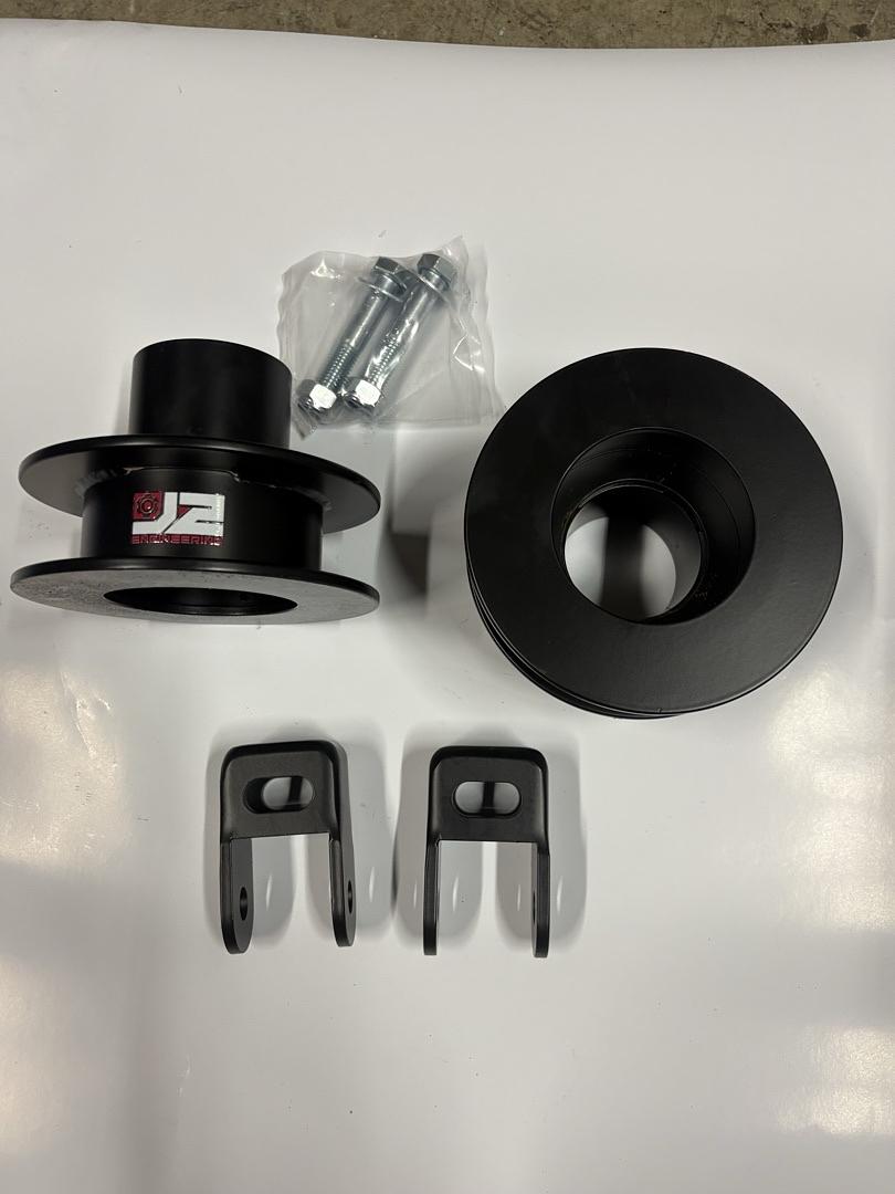 2" Front Leveling Lift Kit Coil Spring Spacers w/Shock Extensions Compatible with 05-22 F250 Super Duty / F350 Super Duty J2-LK-FD-F-SE-024-BK