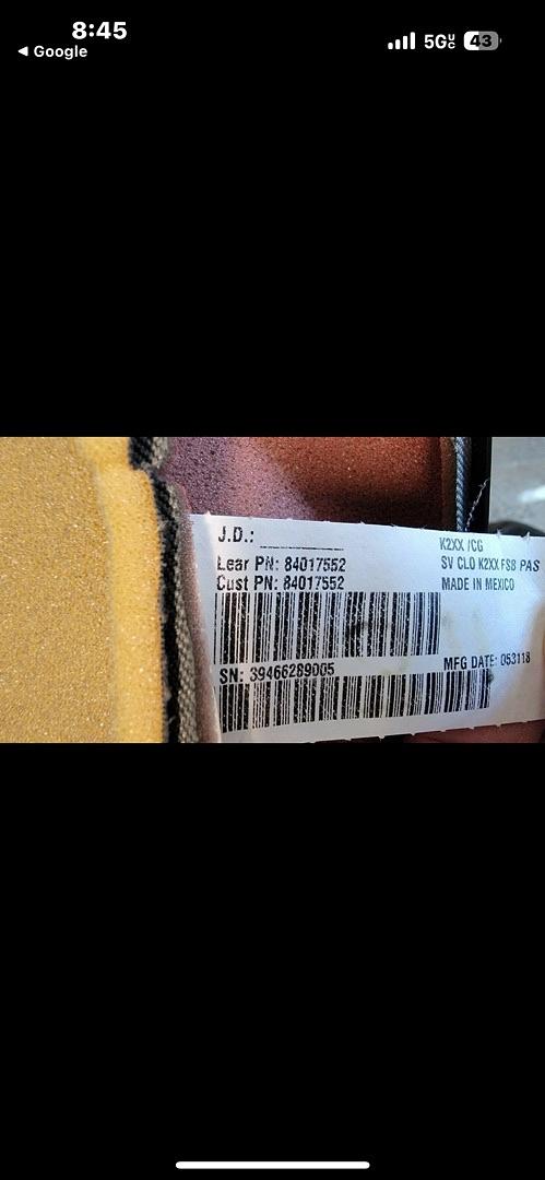 84017552 | Front Seat Cover Gray Cloth Color GM() For Silverado Sierra 17-19