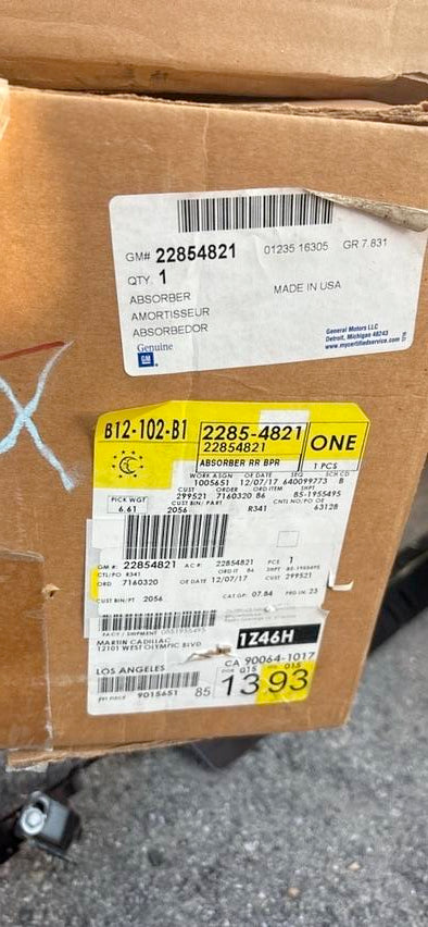 22854821 | 2011-2015 Cadillac Rear Bumper Impact Absorber New OEM