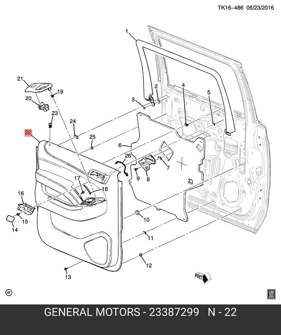 Trim Assembly for the rear left side door GM()