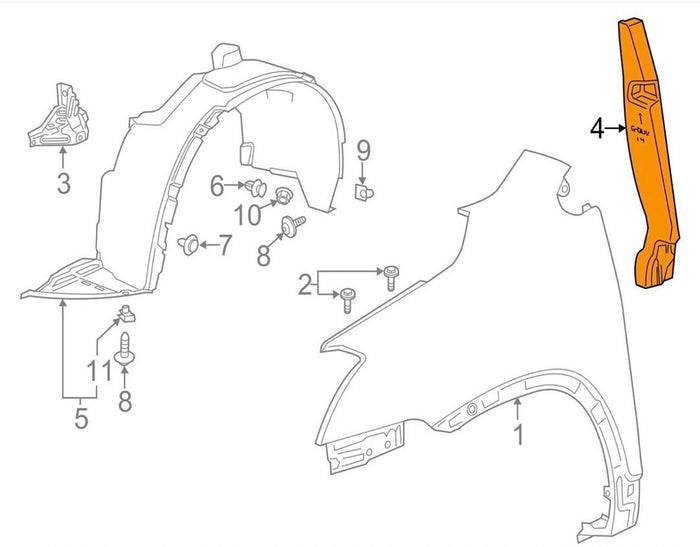 95283085 | GM OEM 13-22 Encore,Trax Fender Fender Components-Rear Insulator
