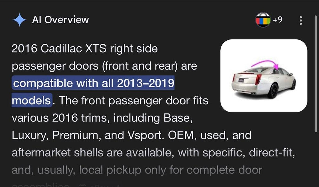 84074970 | 2013-2019 Cadillac XTS right passanger side door