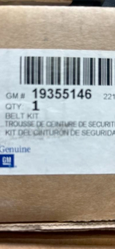 19355146 | front passenger side seat belt retractor kit