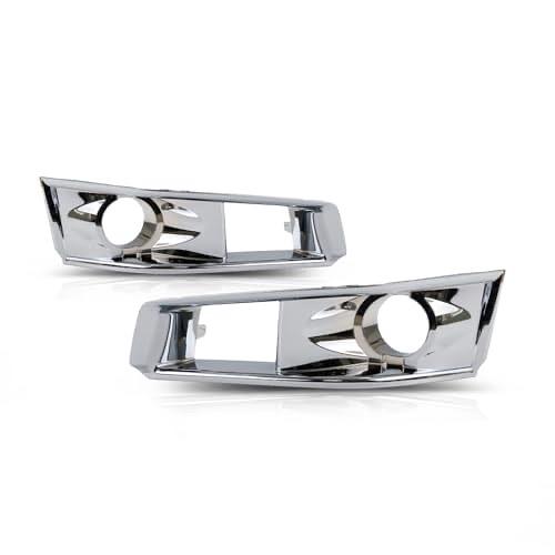 + 15904575 For Cadillac CTS Fog Light Cover 2008-2015 Driver and Passenger Side Pair/Set | Chrome | w/HID Headlights | D