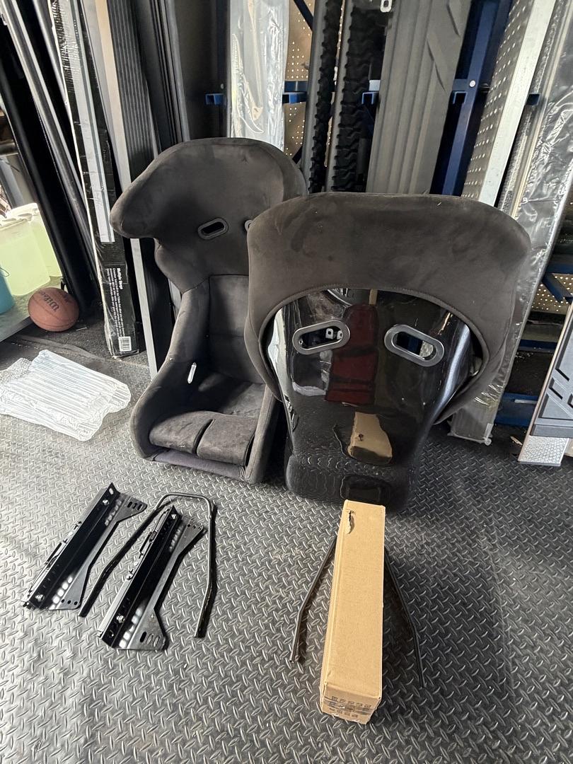 SUEDE LEATHER RACING BUCKET SEATS UNIVERSAL