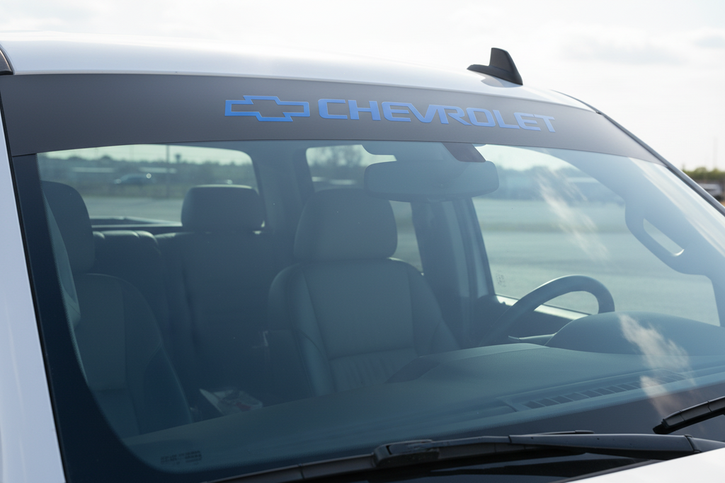 Blue Lettering W Blk Background Vinyl Sticker
