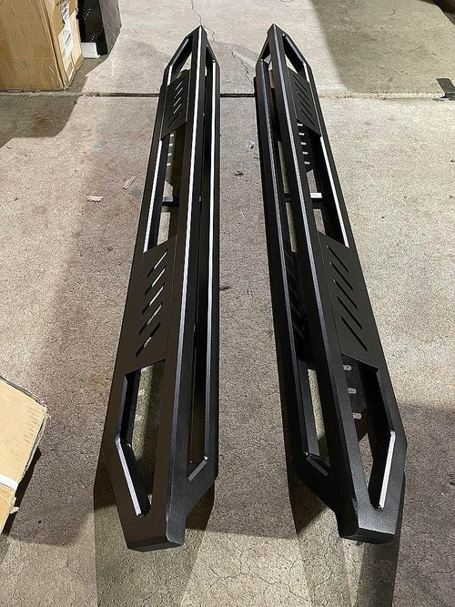 00-06 Toyota Tundra Ext cab flat i-armors running boards black with brackets