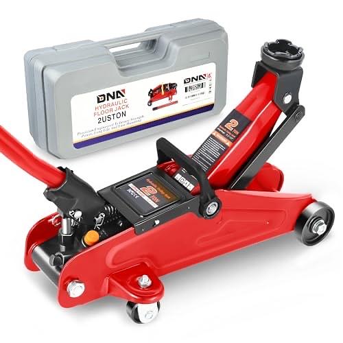 Floor Jack 2 Ton (4000 lbs) Capacity, Fast Lift Low Profile Hydraulic Trolley Jack, Steel Heavy-Duty Service Car Jack, L