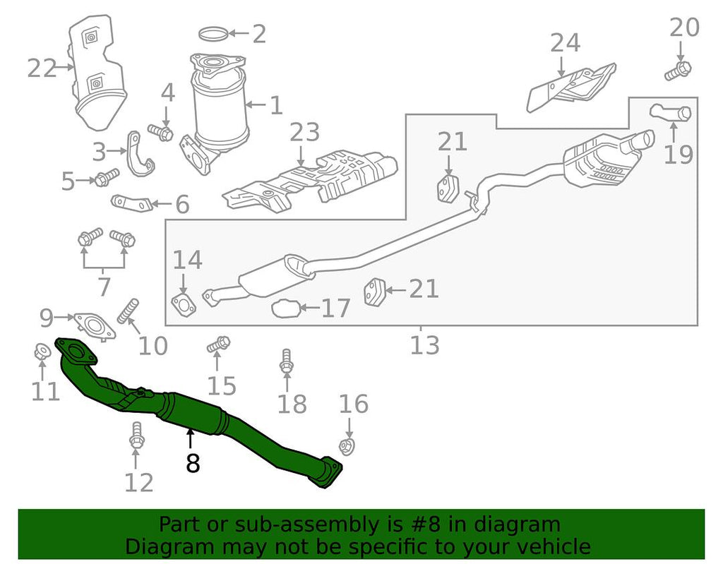 84602101 | 17-21 GMC Acadia 19-21 Blazer Genuine GM Exhaust Front Pipe