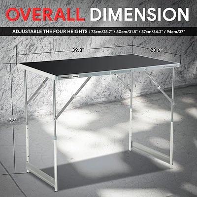 3Pcs 4 Levels Height Adjustment Aluminum Work Bench 39.3 in. L x 23.6 in. W