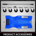 40" Blue Low Profile Roller Automotive Creeper w/ LED Light 6Pcs Swivel Casters