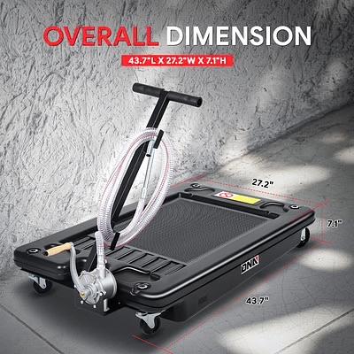 17 Gallon Electric Pump Oil Drain Pan Manual Pump & Wheels