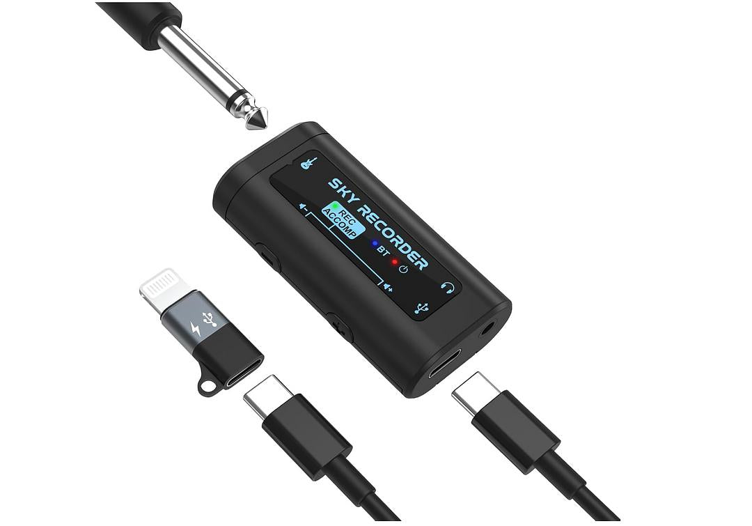 SKY RECORDER AUDIO RECORDER FOR SMARTPHONE AND PC Guitar Audio Interface Pocket Internal Recording Sound Card with Bluet