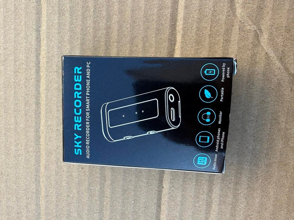 SKY RECORDER AUDIO RECORDER FOR SMARTPHONE AND PC Guitar Audio Interface Pocket Internal Recording Sound Card with Bluetooth, Internal Sound Card, Plug & Play for Recording, Streaming, Playing