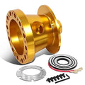 Gold Aluminum 6-Bolt Pattern Steering Wheel Hub Adapter Kit Compatible with 84-04 Mustang / 84-86 Ranger Thunderbird