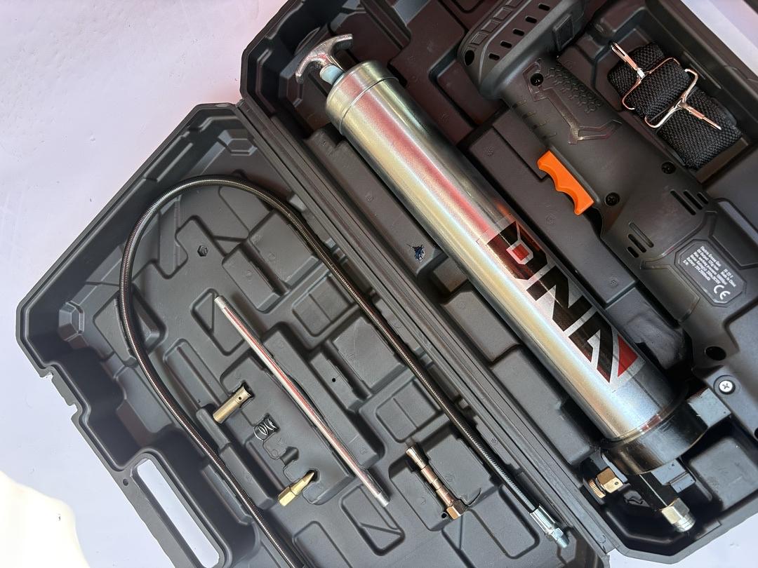 Bright LED Indicator Light Cordless Lithium Grease Gun Kit 1 Charger 21V Battery