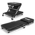 36 Inches Folding 2 in 1 Rolling Creeper, Adjustable Roller Garage Chair Lay Down or Sit