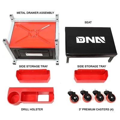 Roller Seat Creeper Storage Mechanic Stool - 17.5 in. X 23.6 in. X 15.8 in.