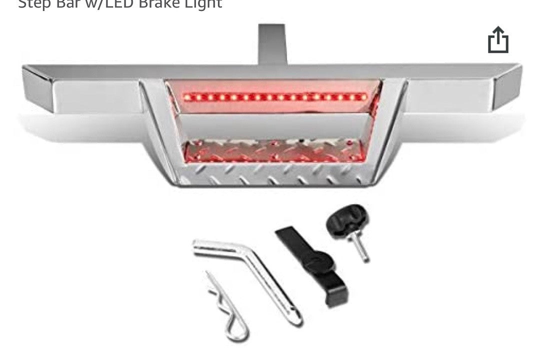 CLASS III 2" RECEIVER TRAILER TOW HITCH STEP BAR,SILVER