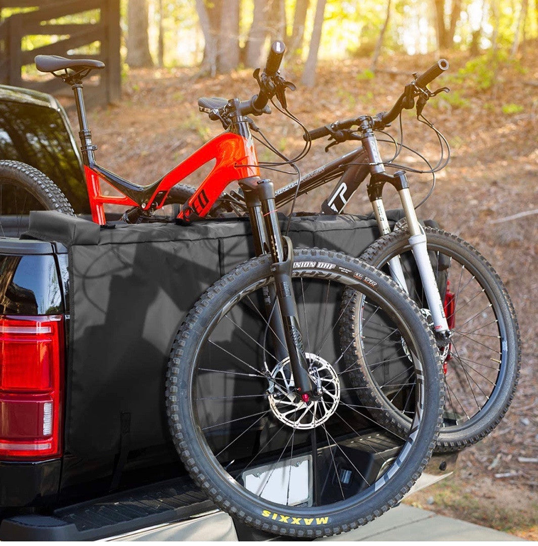 53" WATERPROOF PICKUP TRUCK BED TAILGATE PED WITH BIKE RACKS FIT FITS TRUCKS WITH TAIL GATES UP TO 53" WIDE, BLACK