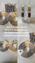 5X114.3-56.1-15MM M12X1.5 WHEEL SPACERS FITS TOYOTA HONDA NISSAN INFINITI LEXUS HYUNDAI FORD