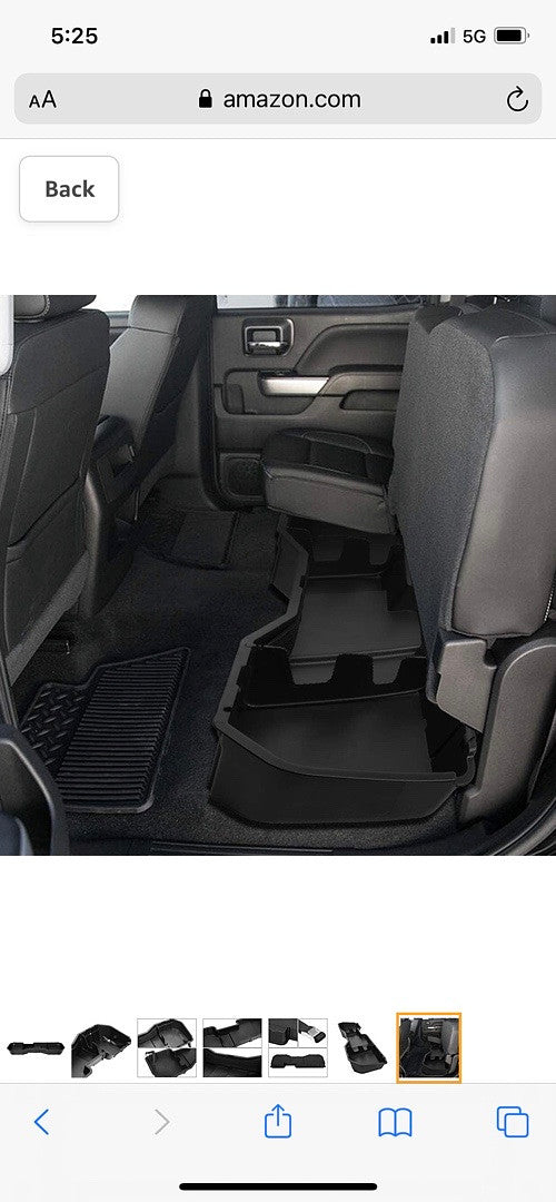 14-18 CHEVY SILVERADO CREW CAB LIGHT WEIGHT REAR UNDER SEAT CARGO STORAGE CASE ORGANIZER