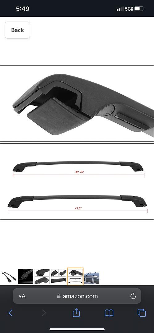 14-20 JEEP CHEROKEE FACTORY STYLE MATTE ROOF RACK RAIL CROSS BAR BLACK