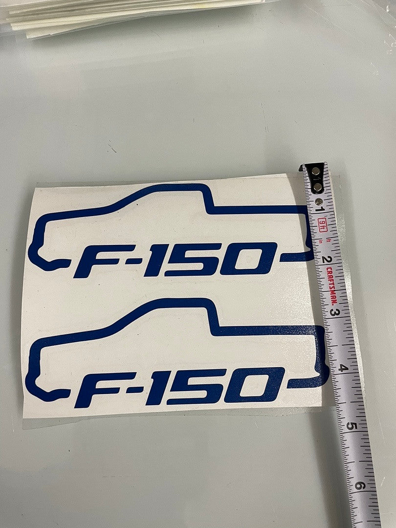 “F-150” Blue Truck Cutout 2pcs Vinyl Sticker