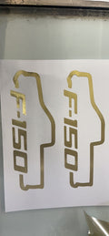 “F-150” Gold Truck Cutout 2pcs Vinyl Sticker