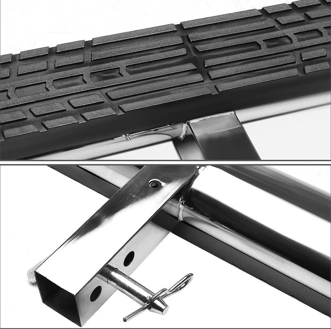 CLASS III 4" OVAL HITCH STEP,SILVER. TRAILER TOW HITCH STEP BAR