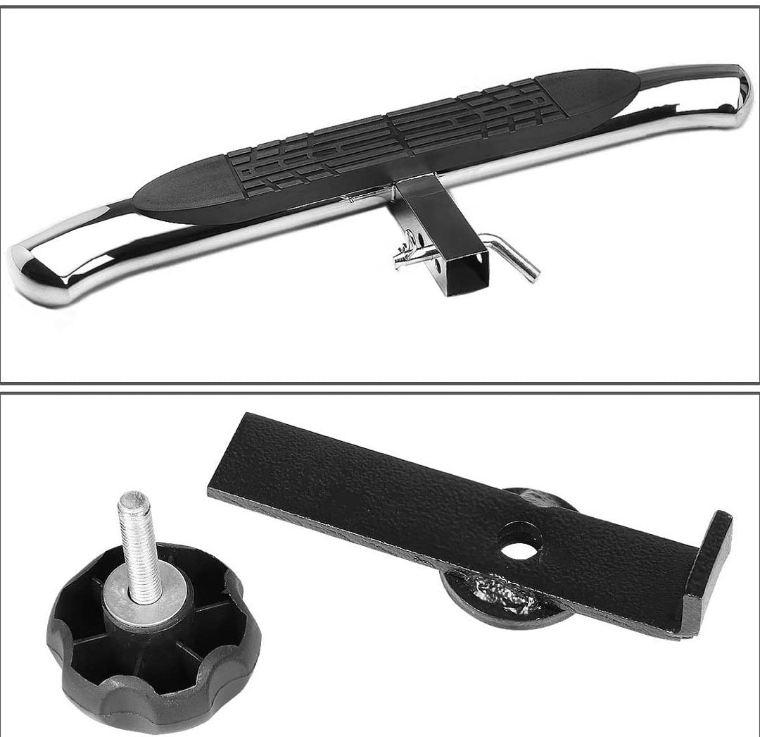 CLASS III 4" OVAL HITCH STEP,SILVER. TRAILER TOW HITCH STEP BAR