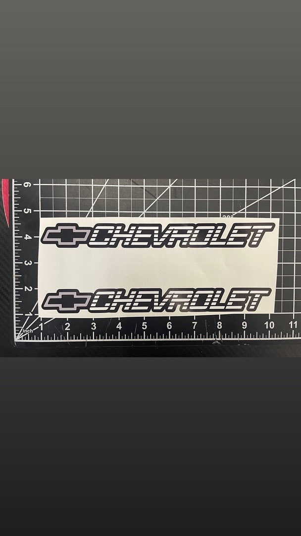 2 Piece C/k Style Chevrolet Chevy Gray Self Adhesive Vinyl Sticker