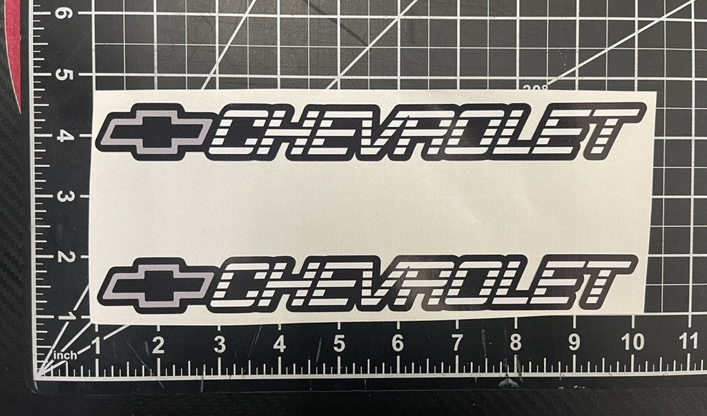 2 Piece C/k Style Chevrolet Chevy Gray Self Adhesive Vinyl Sticker