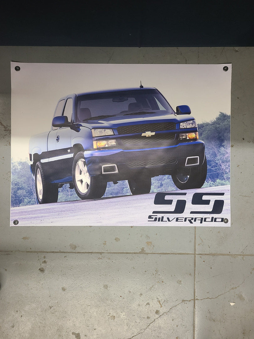 Chevrolet Silverado SS Banner 32inx20in Calcomania Poster
