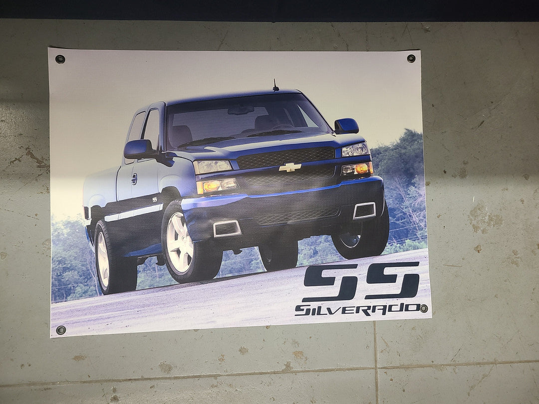 Chevrolet Silverado SS Banner 32inx20in Calcomania Poster
