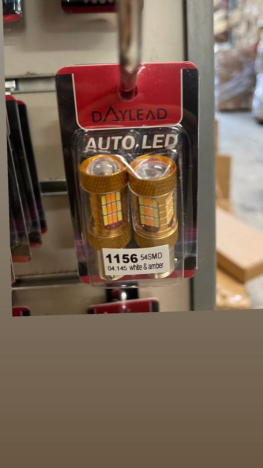 1156 WHITE AND AMBER DAYLEAD PAIR OF LED BULBS